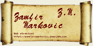 Zamfir Marković vizit kartica